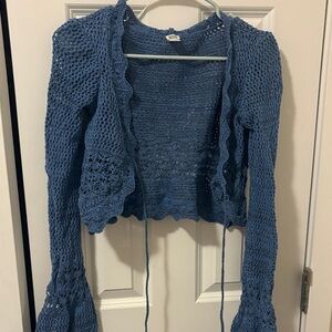 BDG Urban Outfitters Open Stitch Tie Front Cardigan